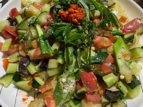 コロコロ夏野菜 冷製パスタ